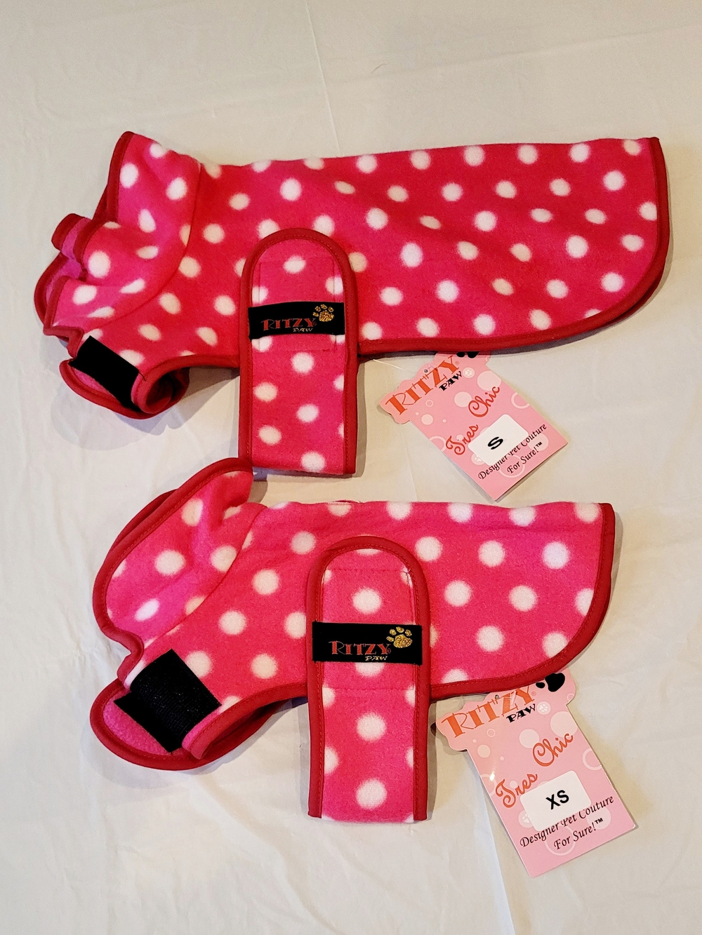 Ritzy Paw Pink Polka Dot Dog Coat -